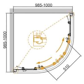 Душевой уголок Cezares GIUBILEO-R-2-100-SCORREVOLE-CP-BR